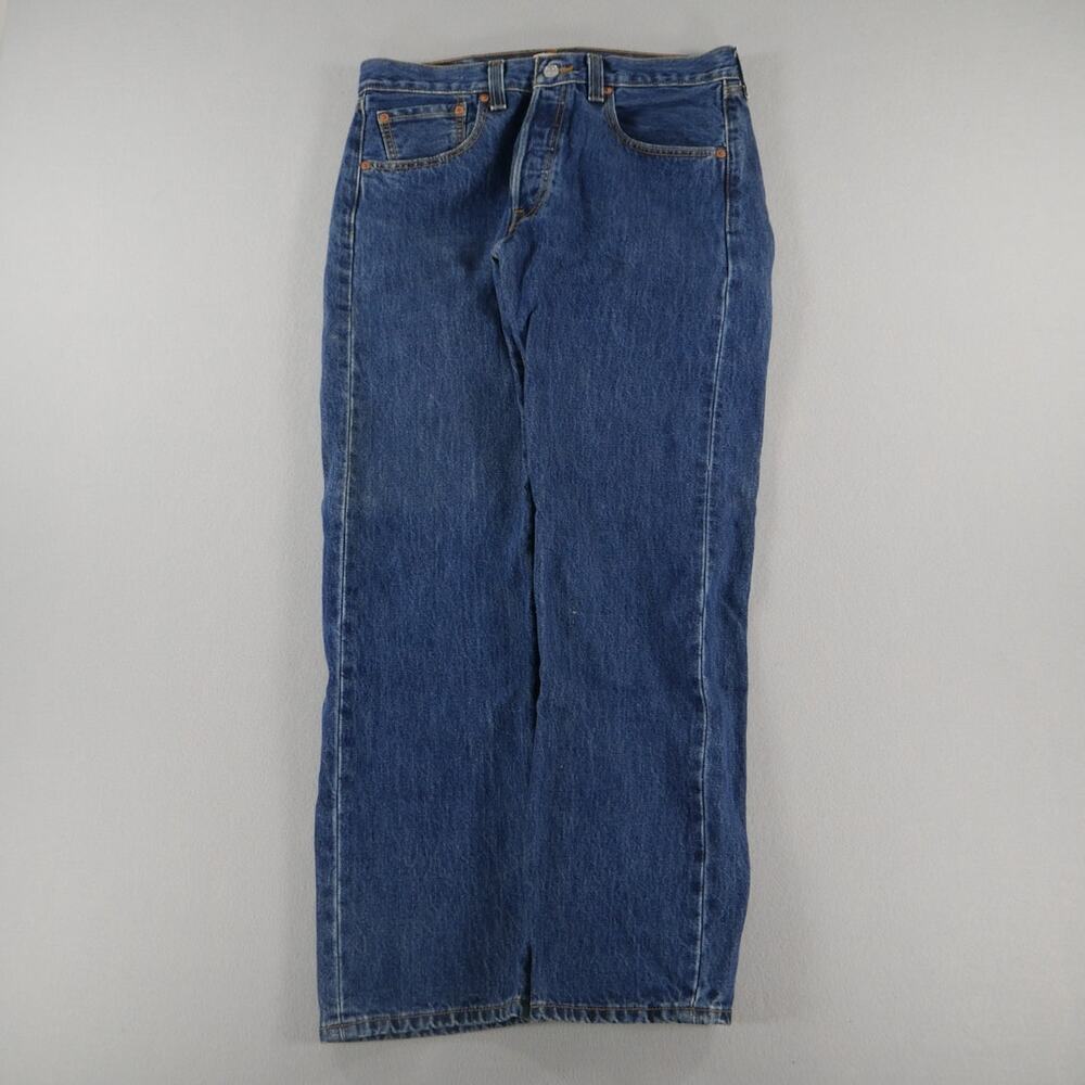 Vintage Y2K Levis 501 Button Fly Jeans Men Size 33 x 30 Blue Denim Straight Leg